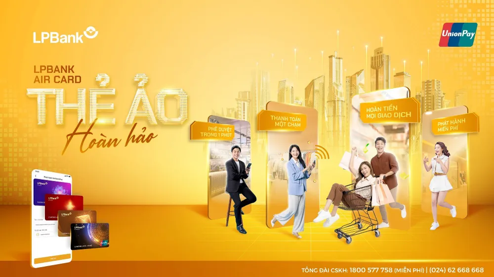 Thẻ LPBank Air Card được phát hành ngay trên ứng dụng Ngân hàng số Lienviet24h Thẻ LPBank Air Card được phát hành ngay trên ứng dụng Ngân hàng số Lienviet24h