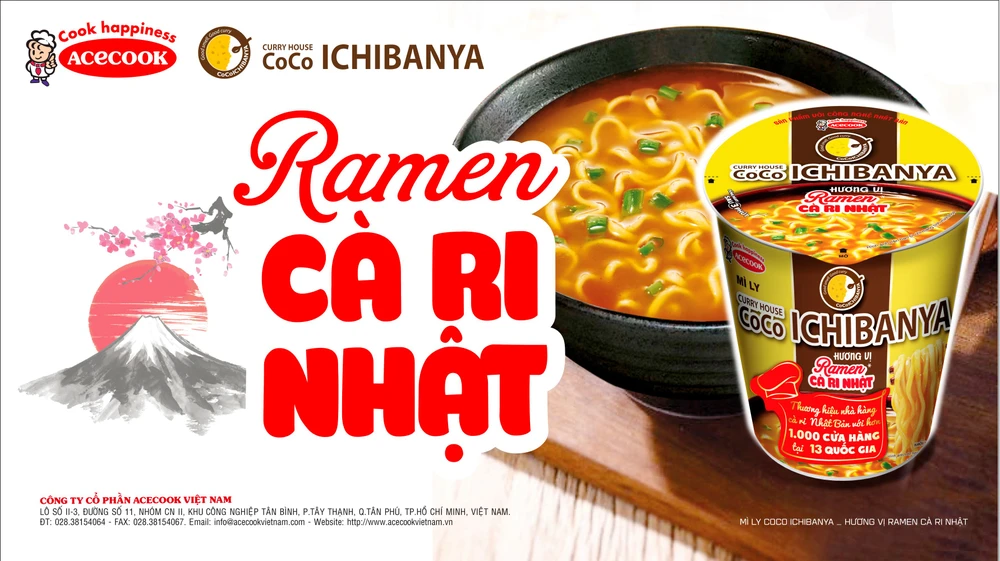 Mì ly hương vị ramen cà ri Nhật của Acecook vừa ra mắt tại Việt Nam