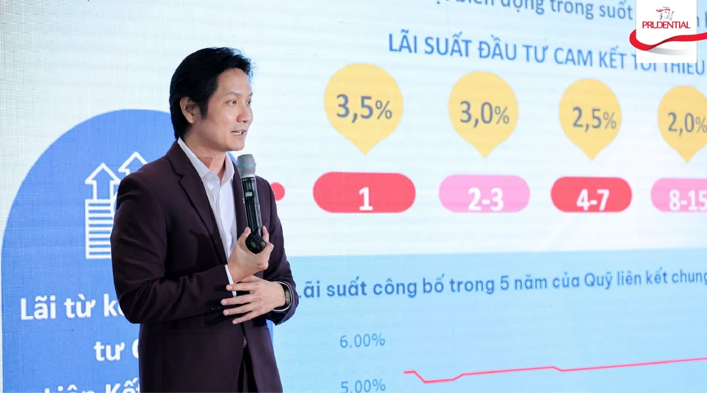 Ông Lương Thế Vinh, Giám đốc Sản phẩm Prudential Việt Nam chia sẻ về những ưu điểm của sản phẩm mới H4- ok Ông Lương Thế Vinh, Giám đốc Sản phẩm Prudential Việt Nam chia sẻ về những ưu điểm của sản phẩm mới.jpg