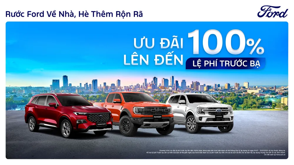 Ford Việt Nam và hệ thống Đại lý triển khai khuyến mãi tháng 7-2025 lên tới 89 triệu đồng