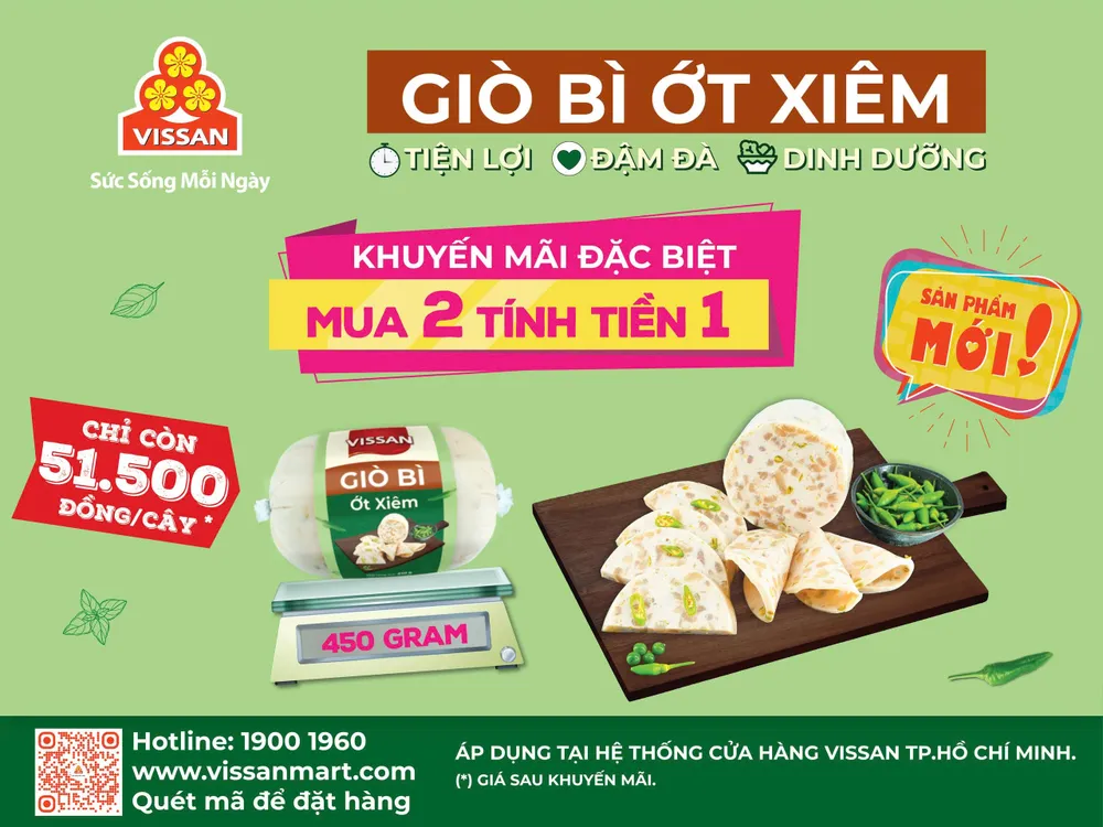 VISSAN ra mắt sản phẩm mới: giò bì ớt xiêm – chạm vị cay, say vị giò