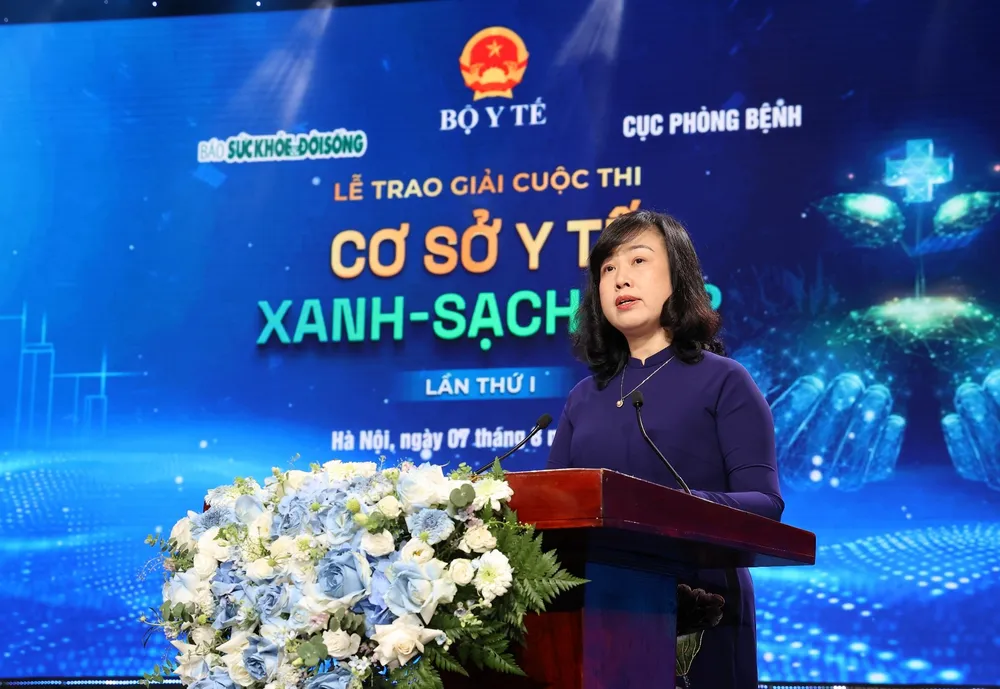 Bộ trưởng Bộ Y tế Đào Hồng Lan phát biểu tại lễ trao giải Cơ sở y tế Xanh - Sạch - Đẹp lần thứ I Picture2.jpg
