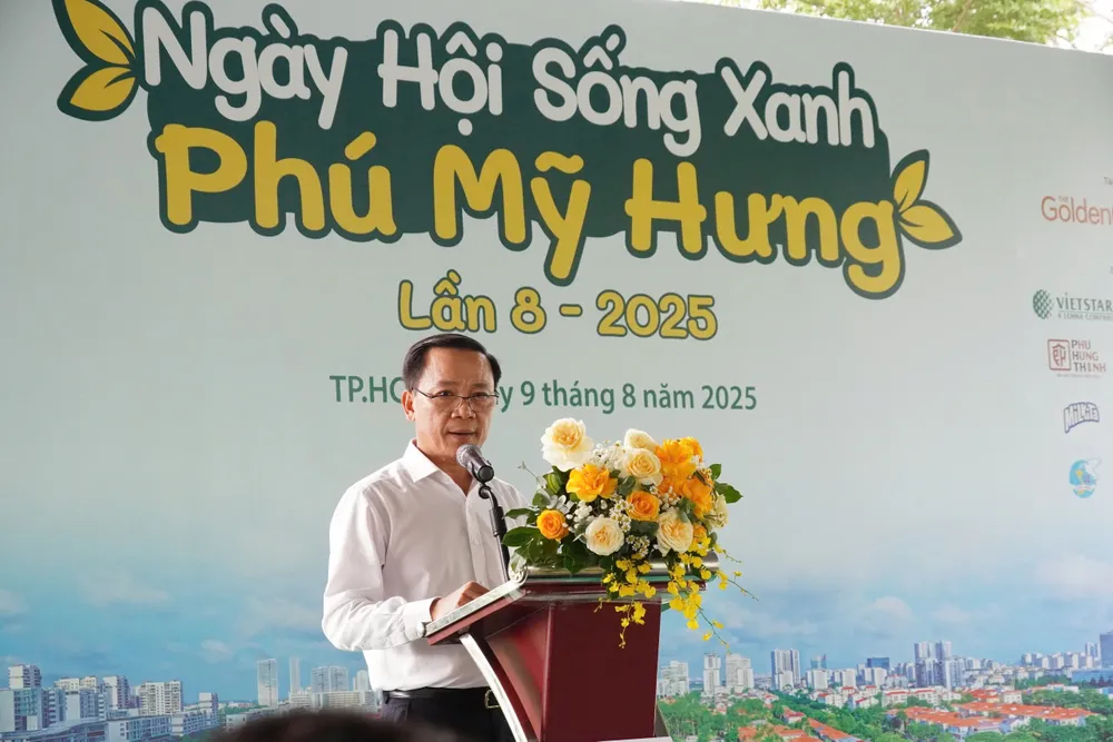 Ông Nguyễn Đình Thọ, Phó Tổng Giám đốc Công ty TNHH Phú Mỹ Hưng phát biểu tại ngày hội h5.jpg