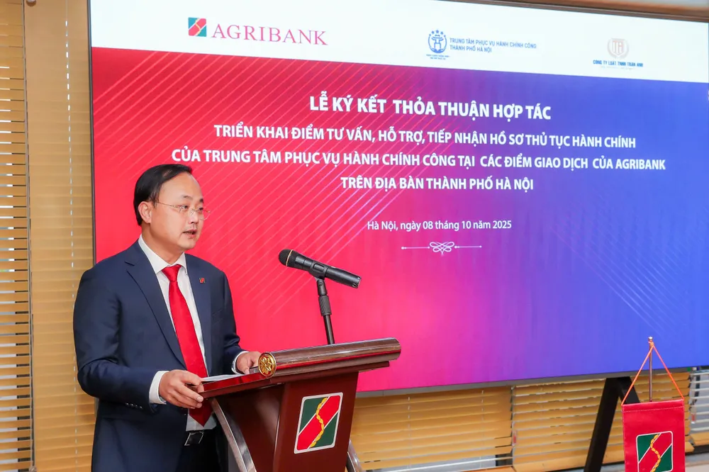 Ông Tô Huy Vũ, Chủ tịch Hội đồng thành viên Agribank phát biểu tại lễ ký kết Ảnh 3 - Ông Tô Huy Vũ - Chủ tịch Hội đồng thành viên Agribank phát biểu tại lễ ký kết.jpg