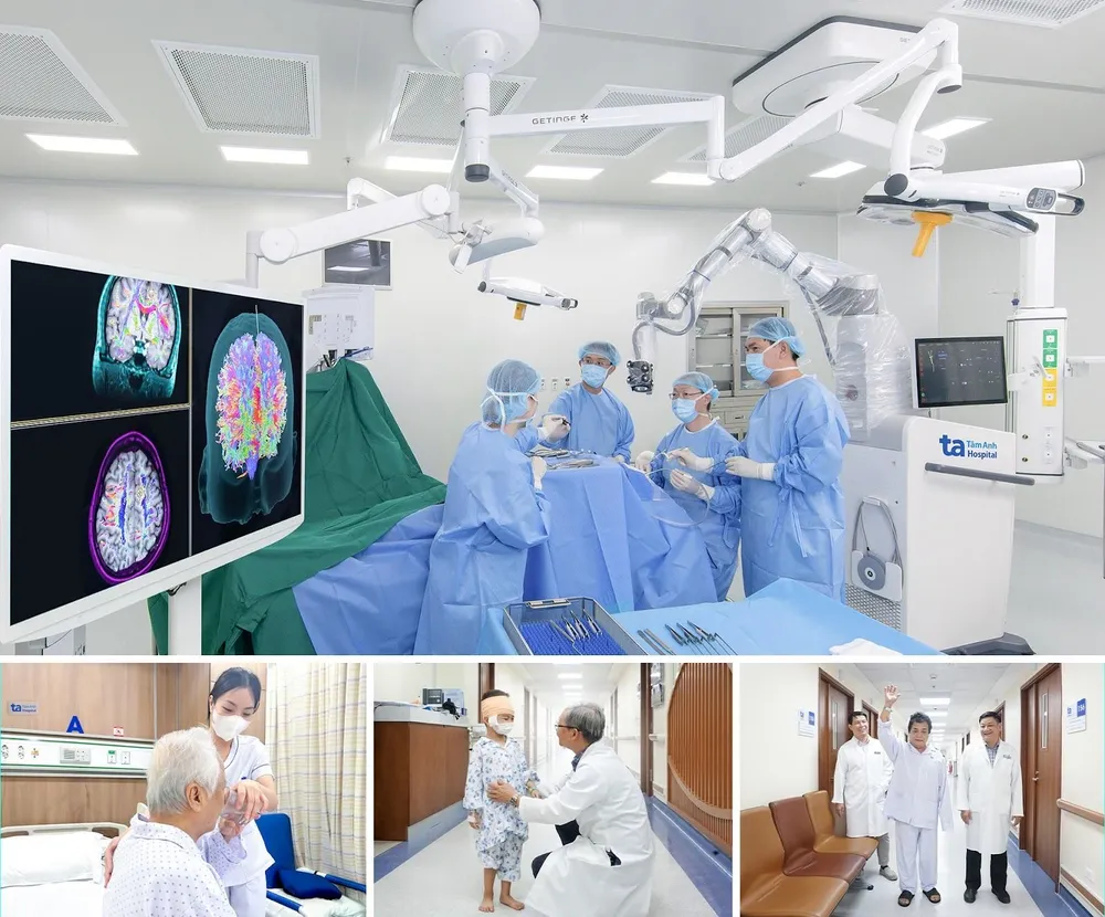 Bệnh viện Đa khoa Tâm Anh TPHCM đã phẫu thuật thành công hàng trăm ca mổ u não, u tủy sống và đột quỵ xuất huyết não đầu tiên bằng Robot AI Modus V Synaptive. Ảnh: BVĐK Tâm Anh hình 2- chọn.jpg