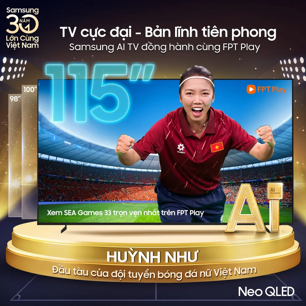 Có sự ủng hộ của gia đình qua màn hình TV Neo QLED, Huỳnh Như càng thêm tự tin vào chiến thắng tại SEA Games