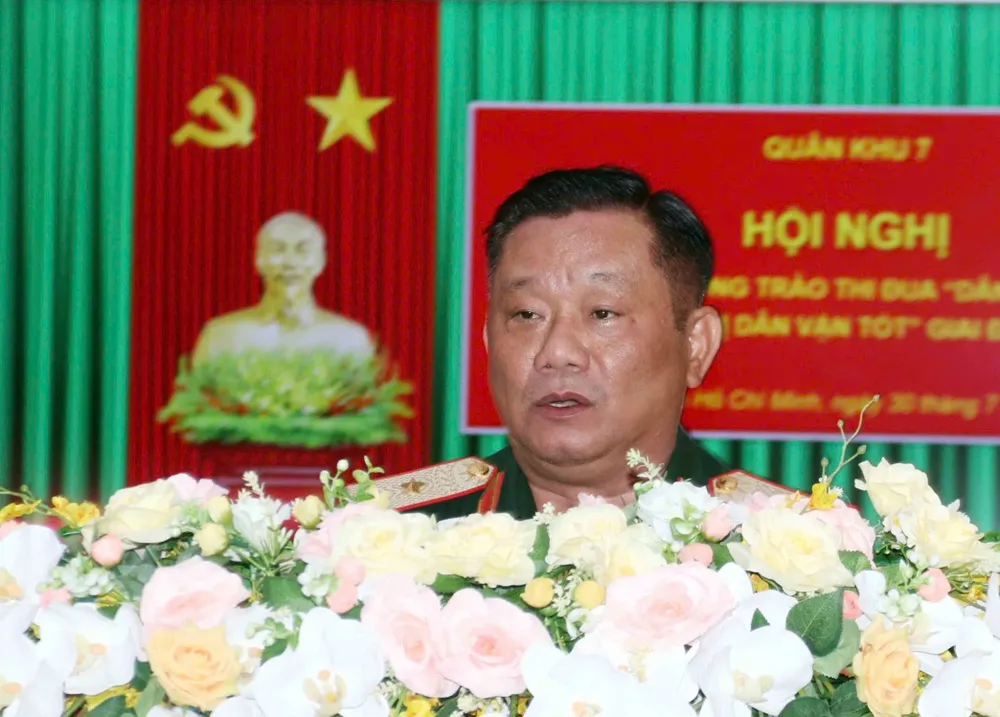 Thiếu tướng Trần Chí Tâm phát biểu kết luận hội nghị z6856327879110_0002039d51684f03f4970d5d6f332c9f.jpg