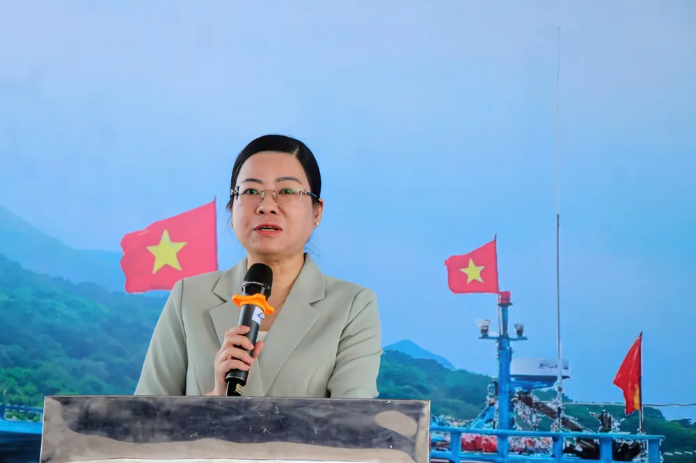 Phó Trưởng Ban Tuyên giáo và Dân vận Thành ủy TPHCM Lê Thị Thủy phát biểu tại chương trình z7080382828089_049af1c09967a555ff91bed1532f1bd0.jpg