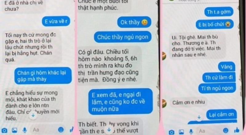 Tin nhắn "gạ tình" của thầy giáo bị phát tán trên mạng