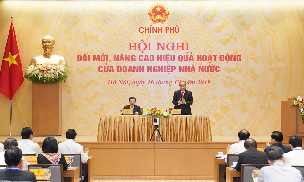 HHội nghị đổi mới nâng cao hiệu quả hoạt động của doanh nghiệp Nhà nước, sáng 16-10-2019.