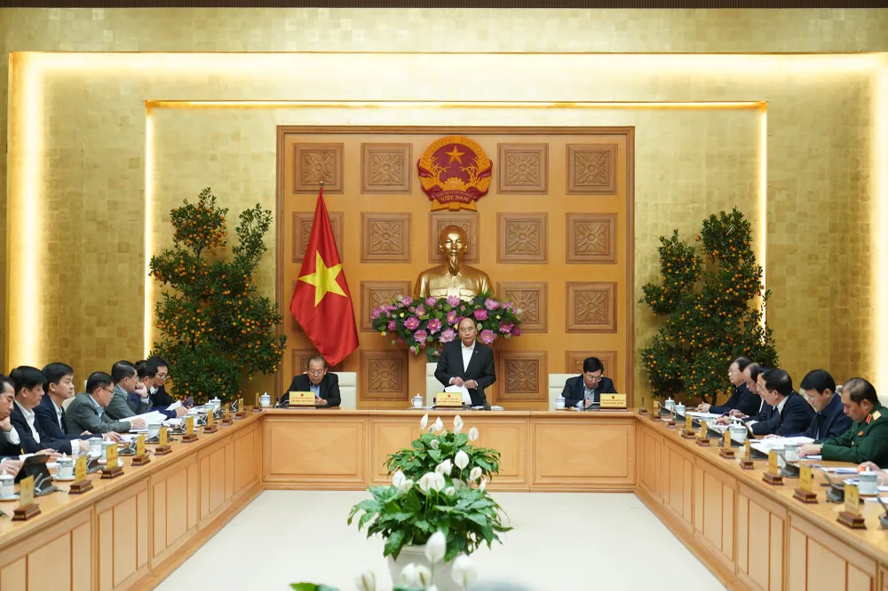 Thường trực Chính phủ họp chiều 12-2. Ảnh: VGP