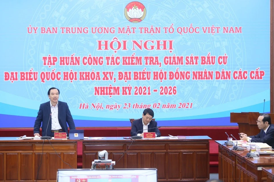 Hội nghị trực tuyến tập huấn công tác kiểm tra, giám sát bầu cử 