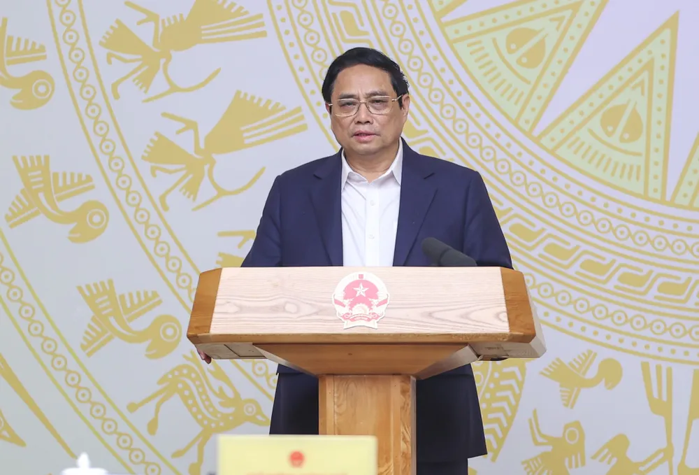 Thủ tướng Phạm Minh Chính phát biểu tại hội nghị. Ảnh: VIẾT CHUNG