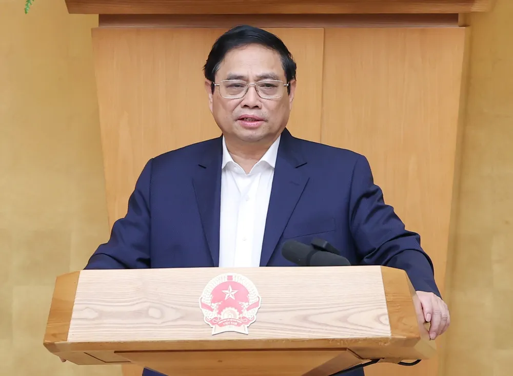 Thủ tướng Phạm Minh Chính chủ trì và phát biểu tại phiên họp Chính phủ chuyên đề pháp luật. Ảnh: VIẾT CHUNG Thủ tướng Phạm Minh Chính chủ trì và phát biểu tại phiên họp Chính phủ chuyên đề pháp luật. Ảnh: VIẾT CHUNG