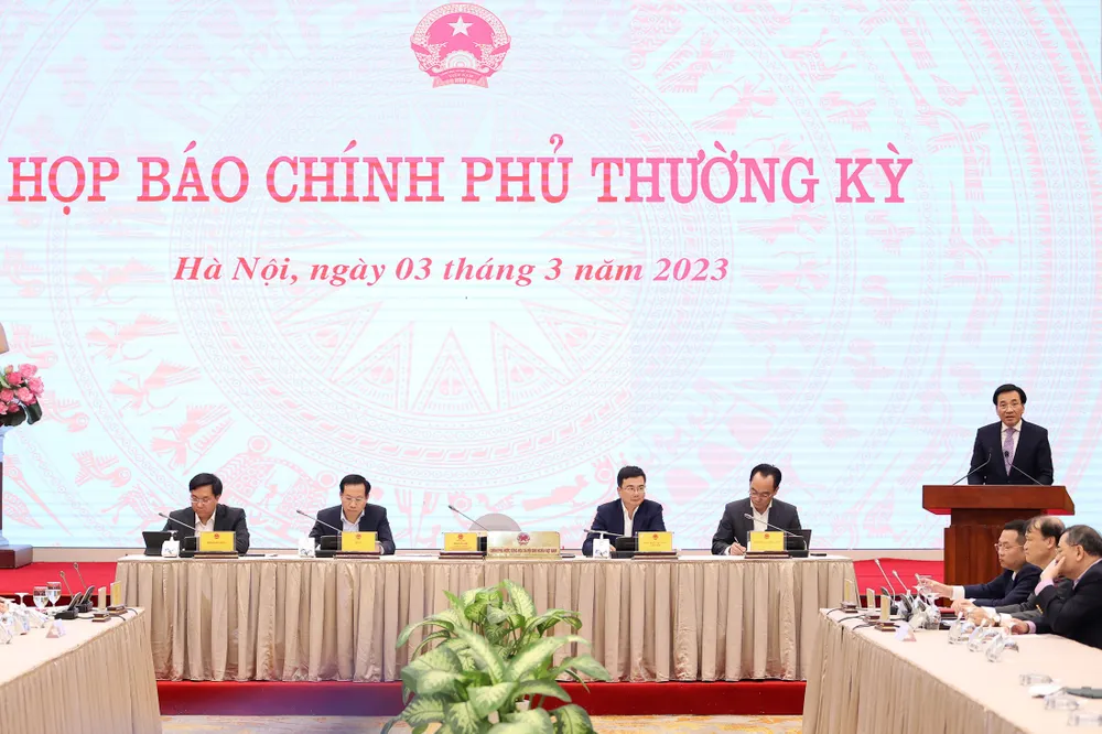 Họp báo Chính phủ chiều 3-3. Ảnh: QUANG PHÚC Họp báo Chính phủ chiều 3-3. Ảnh: QUANG PHÚC
