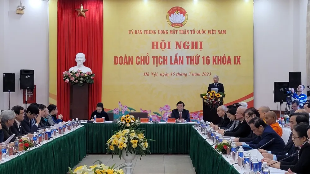 Ban Thường trực Ủy ban Trung ương MTTQ Việt Nam tổ chức hội nghị Đoàn Chủ tịch lần thứ 16 khoá IX Ban Thường trực Ủy ban Trung ương MTTQ Việt Nam tổ chức hội nghị Đoàn Chủ tịch lần thứ 16 khoá IX