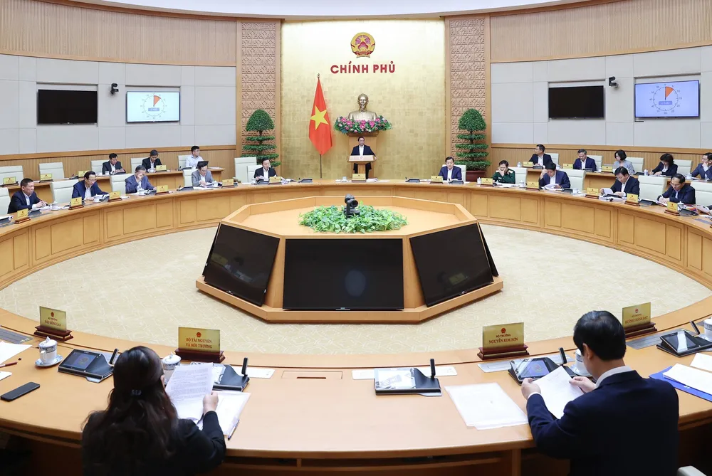 Chính phủ họp chuyên đề về xây dựng pháp luật tháng 3 năm 2023. Ảnh: VIẾT CHUNG Chính phủ họp chuyên đề về xây dựng pháp luật tháng 3 năm 2023. Ảnh: VIẾT CHUNG