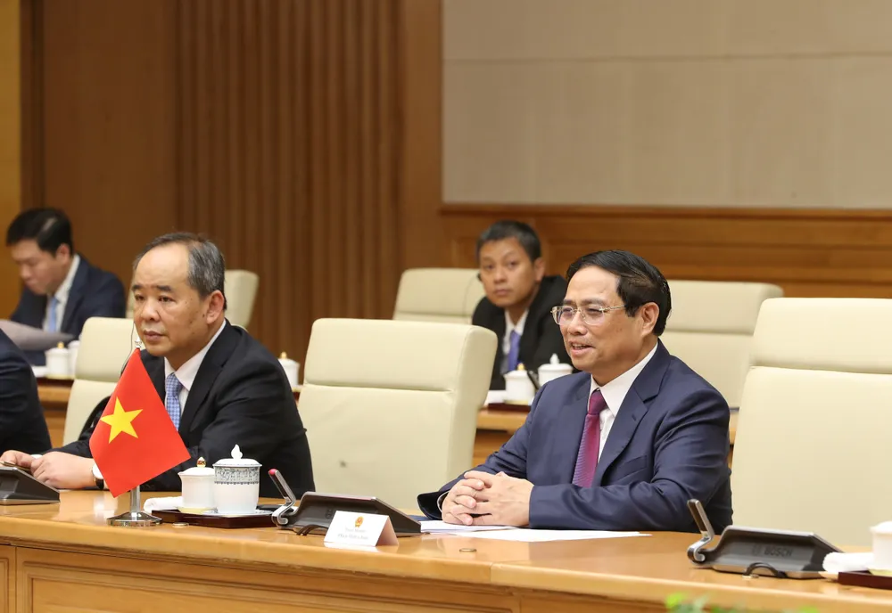 Thủ tướng Phạm Minh Chính phát biểu tại buổi hội kiến với Toàn quyền Australia David Hurley. Ảnh: VIẾT CHUNG