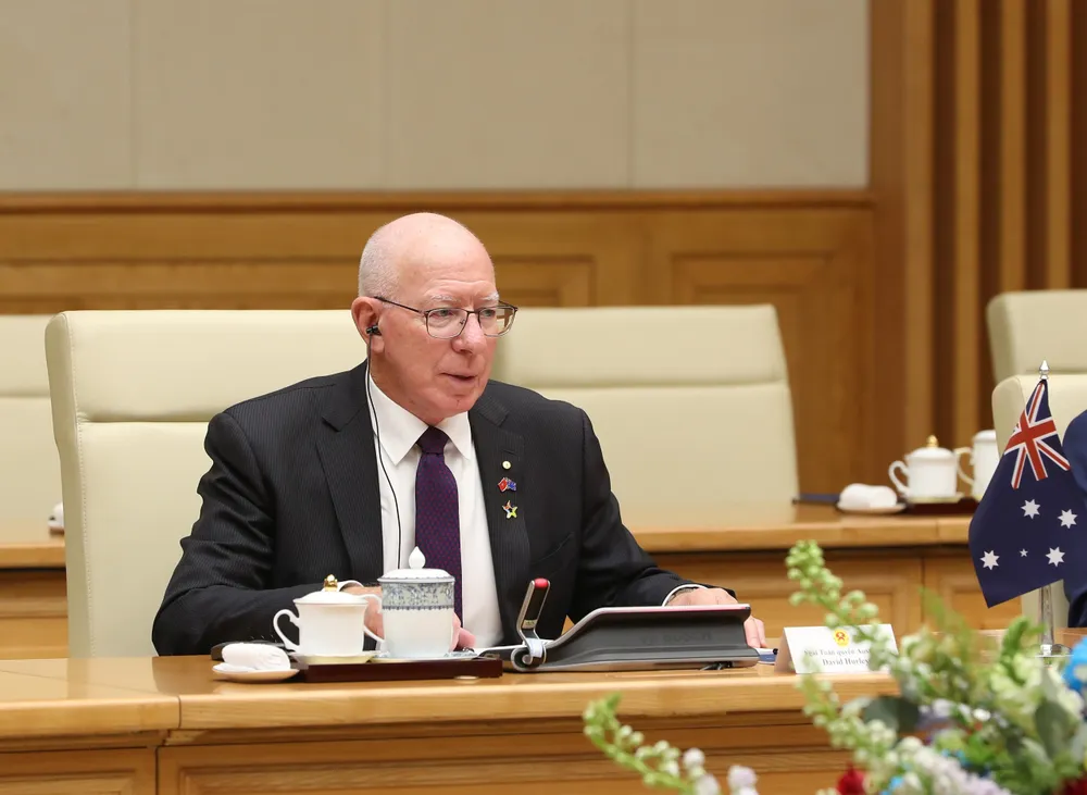 Toàn quyền Australia David Hurley phát biểu tại buổi hội kiến với Thủ tướng Phạm Minh Chính. Ảnh: VIẾT CHUNG