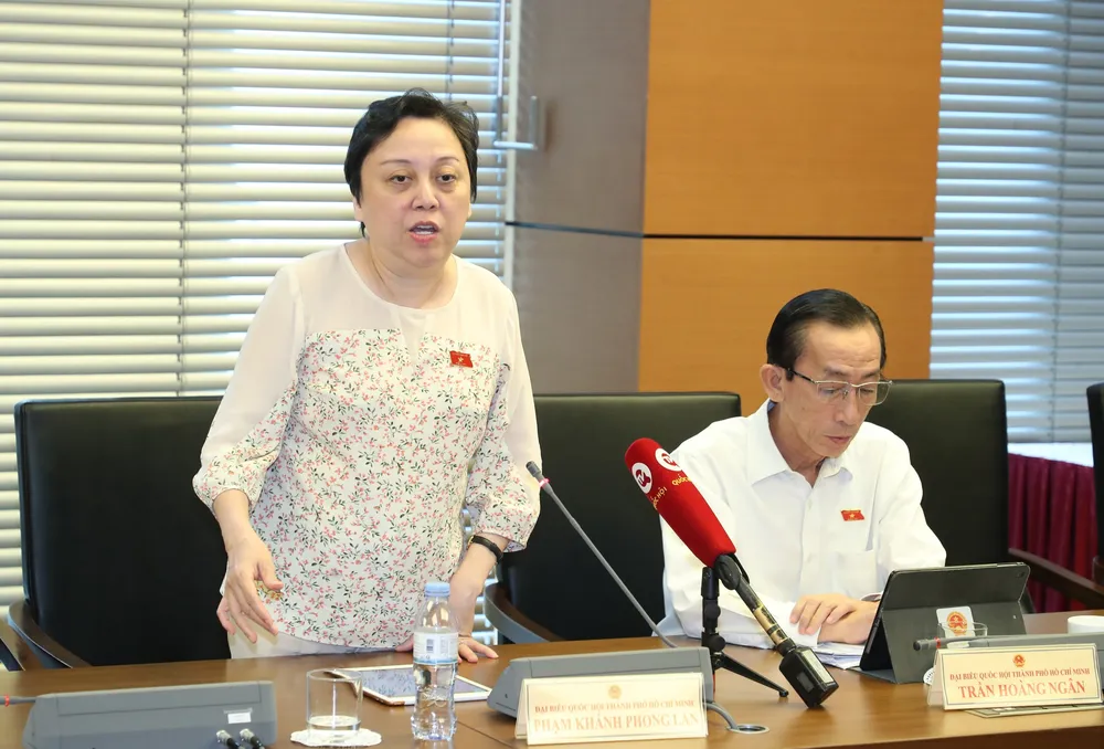 ĐB Phạm Khánh Phong Lan (TPHCM) phát biểu. Ảnh: QUANG PHÚC ĐB Phạm Khánh Phong Lan (TPHCM) phát biểu. Ảnh: QUANG PHÚC