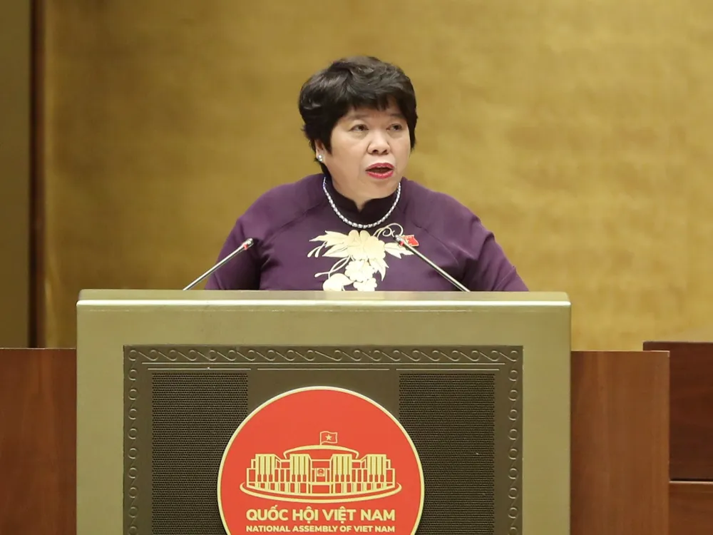 Chủ nhiệm Ủy ban Xã hội của Quốc hội, Phó Trưởng Đoàn giám sát của Quốc hội Nguyễn Thúy Anh trình bày báo cáo. Ảnh: QUANG PHÚC Chủ nhiệm Ủy ban Xã hội của Quốc hội, Phó Trưởng Đoàn giám sát của Quốc hội Nguyễn Thúy Anh trình bày báo cáo. Ảnh: QUANG PHÚC