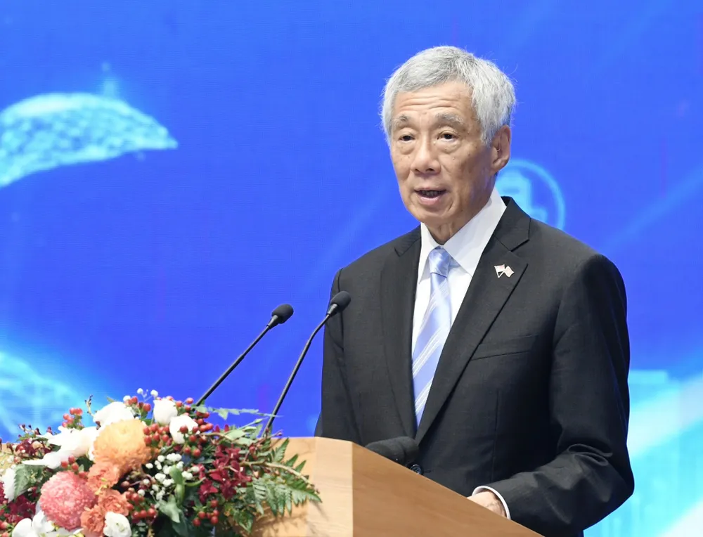 Thủ tướng Lý Hiển Long phát biểu tại hội nghị. Ảnh: QUANG PHÚC Thủ tướng Lý Hiển Long phát biểu tại hội nghị. Ảnh: QUANG PHÚC