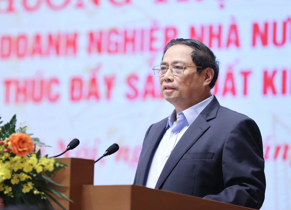 Thủ tướng yêu cầu DNNN phải tham gia hiệu quả hơn nữa vào các chương trình, dự án lớn của Nhà nước. Ảnh: VIẾT CHUNG Thủ tướng yêu cầu DNNN phải tham gia hiệu quả hơn nữa vào các chương trình, dự án lớn của Nhà nước. Ảnh: VIẾT CHUNG