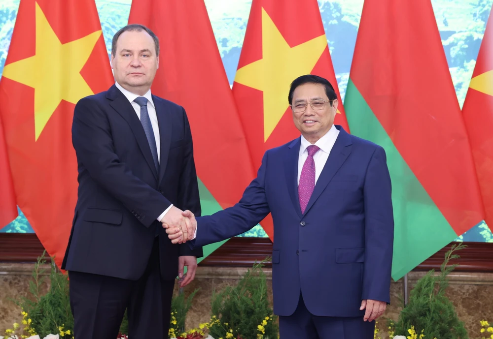 Thủ tướng Phạm Minh Chính và Thủ tướng Belarus. Ảnh: QUANG PHÚC