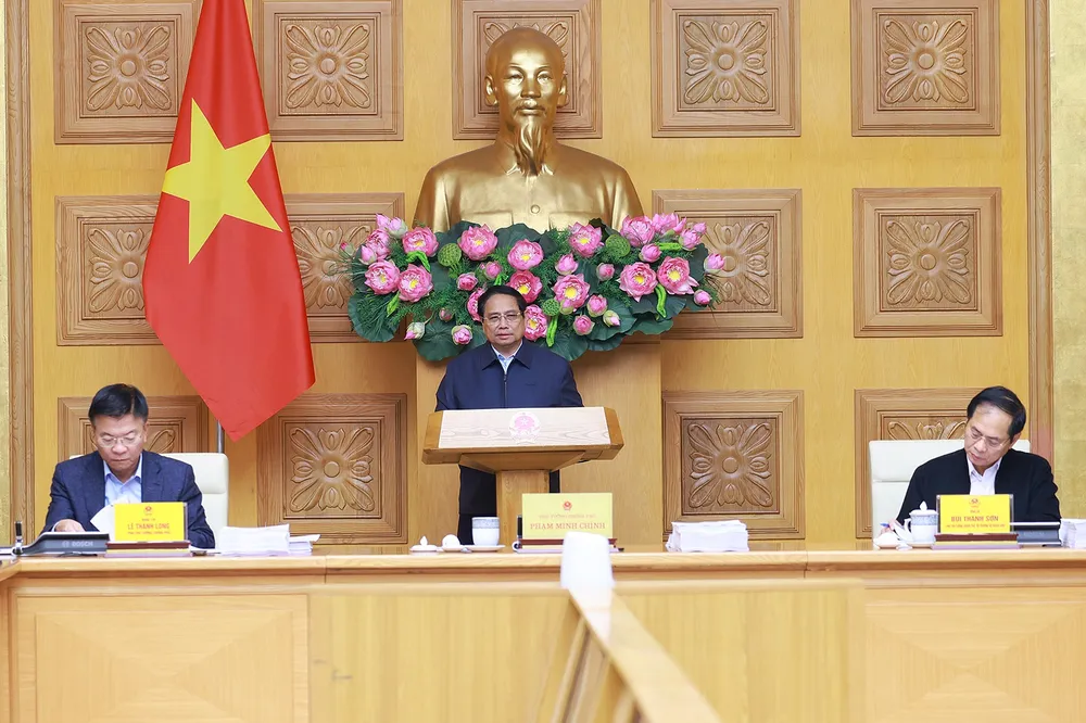 Thủ tướng Phạm Minh Chính, Trưởng Ban Chỉ đạo rà soát và tổ chức thực hiện việc xử lý vướng mắc trong hệ thống pháp luật chủ trì phiên họp thứ tư của Ban Chỉ đạo 1.jpg
