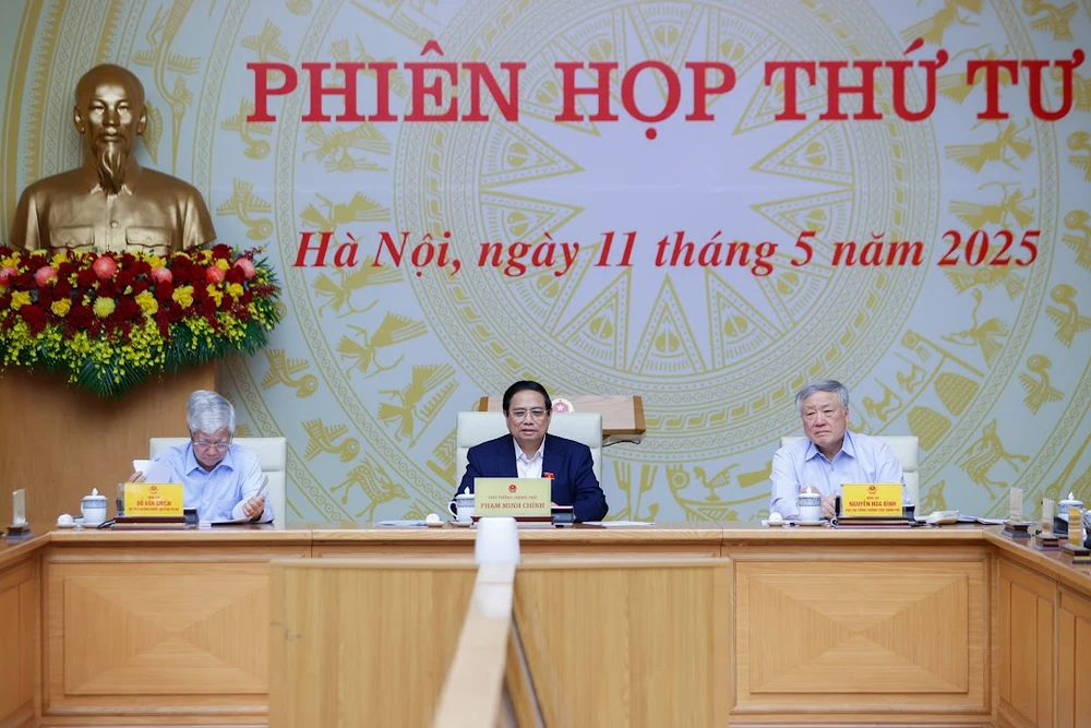 Thủ tướng Phạm Minh Chính chủ trì họp Ban chỉ đạo Trung ương triển khai xóa nhà tạm, nhà dột nát trên phạm vi cả nước. Ảnh: VIẾT CHUNG