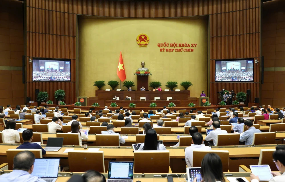 Phiên họp sáng 12-5. Ảnh: QUANG PHÚC Qh 12-5.jpg
