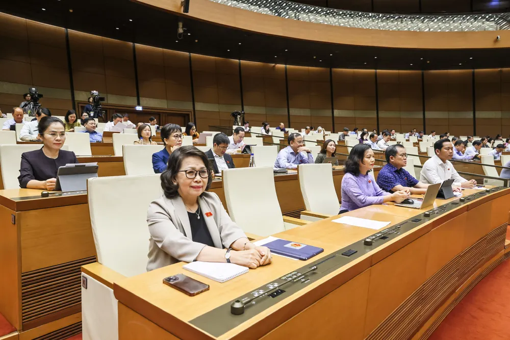 Đại biểu Quốc hội tại phiên họp sáng 24-5. Ảnh: VIẾT CHUNG 3.jpg