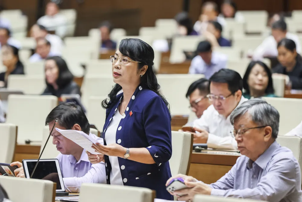 ĐB Trần Kim Yến (TPHCM) phát biểu. Ảnh: VIẾT CHUNG Trần Kim Yến.jpg