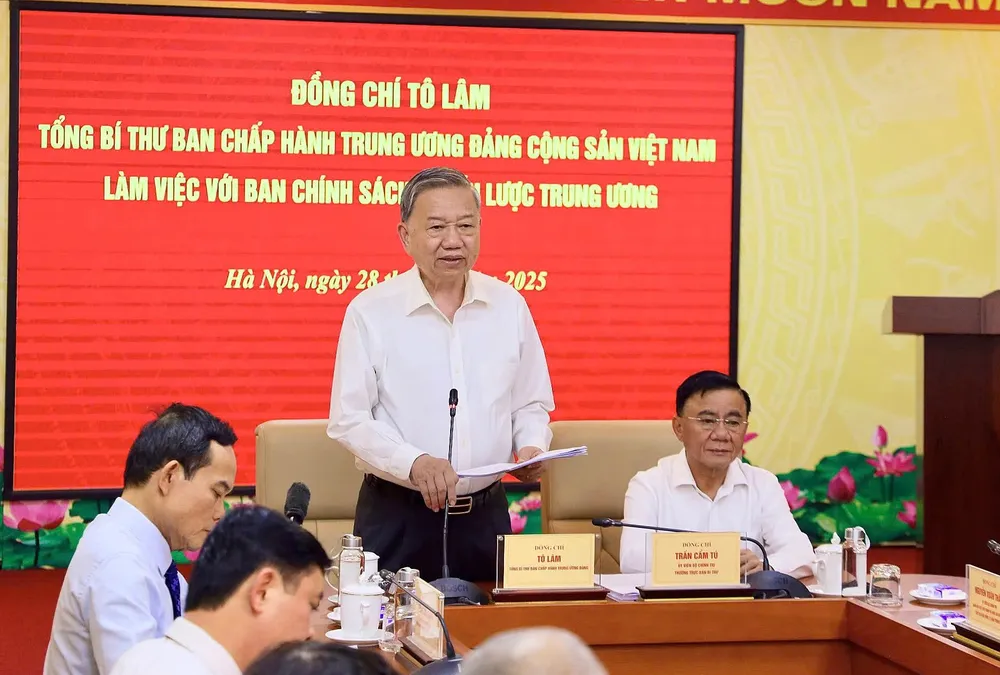 Tổng Bí thư Tô Lâm phát biểu tại cuộc họp, ngày 28-5 1.jpg