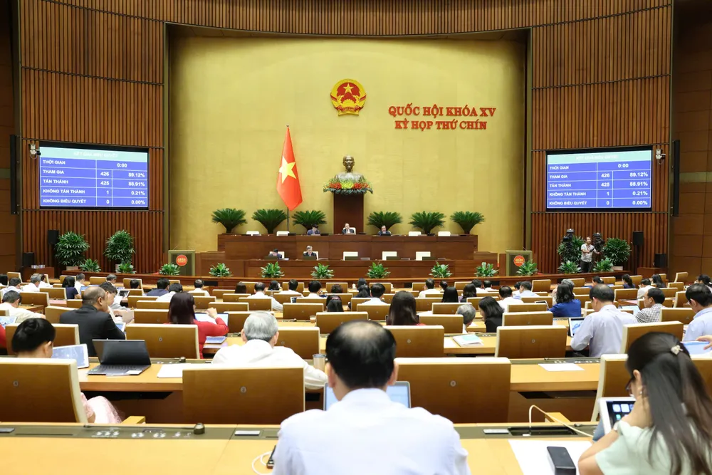 Quốc hội thông qua Luật sửa đổi, bổ sung một số điều của Luật Sử dụng năng lượng tiết kiệm và hiệu quả. Ảnh: QUANG PHÚC Kết quả biểu quyết thông qua Luật sửa đổi, bổ sung một số điều của Luật Sử dụng năng lượng tiết kiệm và hiệu quả 1.jpg