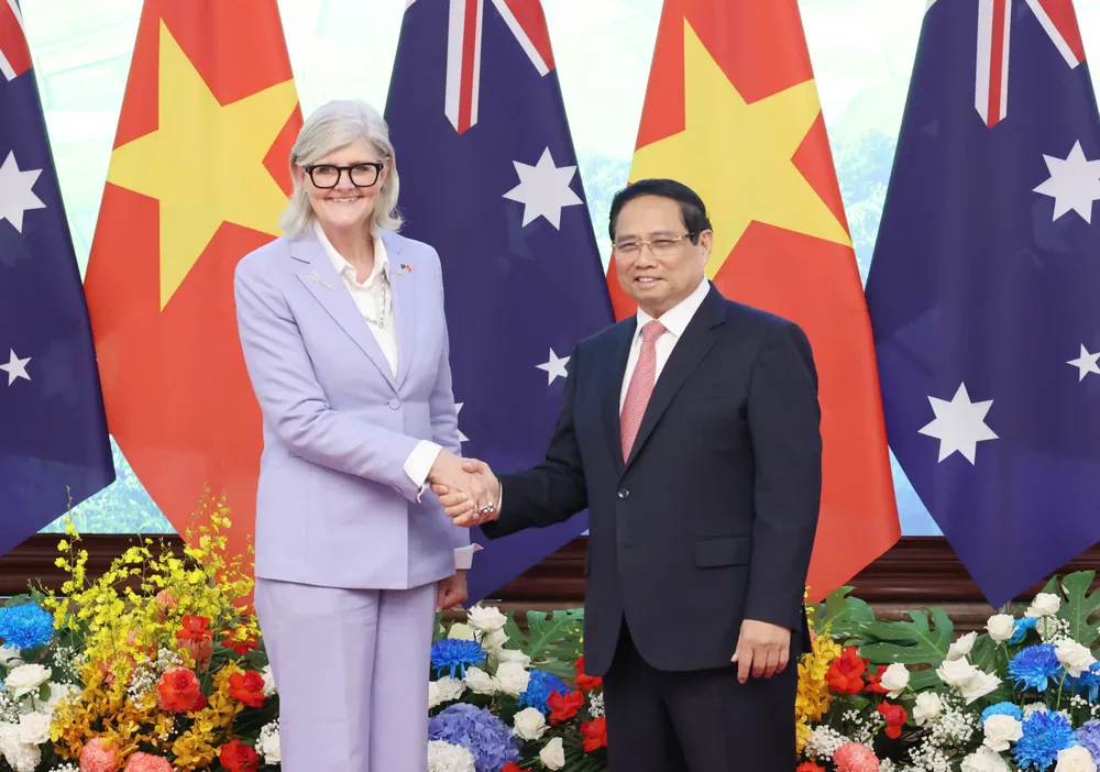Thủ tướng Phạm Minh Chính hội kiến Toàn quyền Australia Sam Mostyn, chiều 10-9. Ảnh: QUANG PHÚC 3.jpg