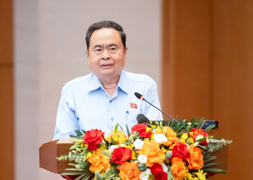 Chủ tịch Quốc hội Trần Thanh Mẫn phát biểu. Ảnh: VIẾT CHUNG 2.jpg