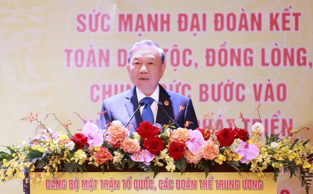 Tổng Bí thư Tô Lâm phát biểu chỉ đạo tại đại hội. Ảnh: VIẾT CHUNG 1.jpg