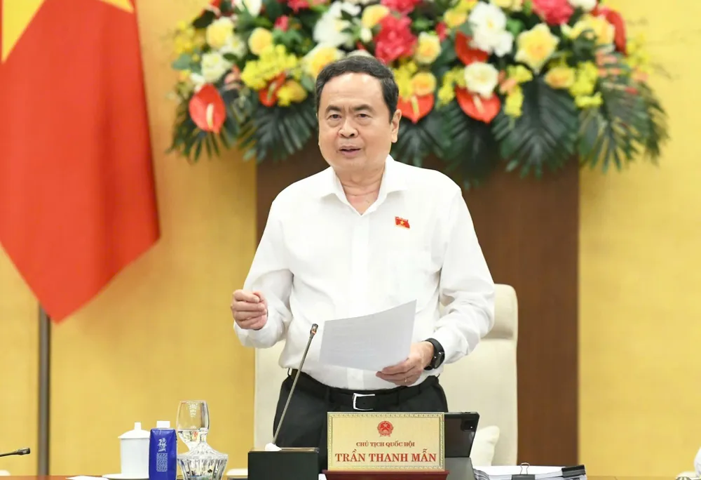 Chủ tịch Quốc hội Trần Thanh Mẫn phát biểu. Ảnh: VIẾT CHUNG 2.jpg