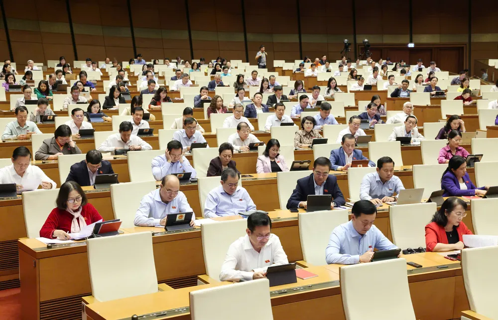 Các đại biểu dự phiên họp chiều 28-10. Ảnh: QUANG PHÚC QH chiều 28-10.jpg