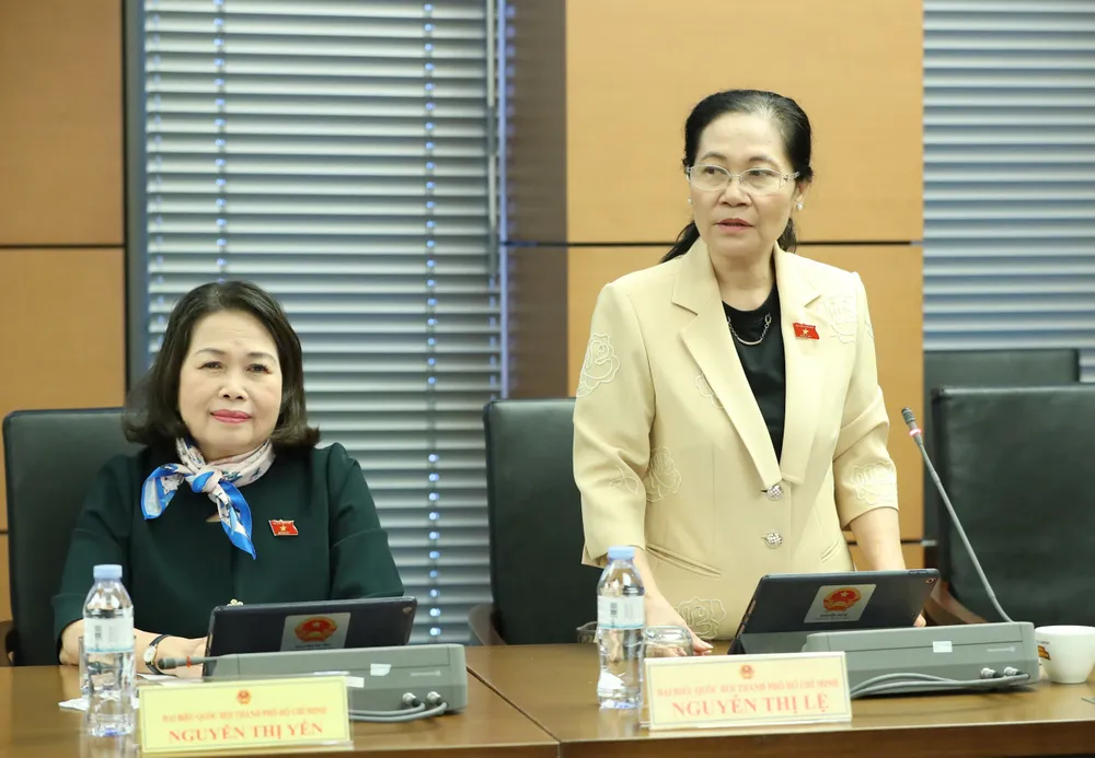 Delegatul Nguyen Thi Le (HCMC). Foto: QUANG PHUC Đại biểu Nguyễn Thị Lệ (TPHCM).jpg