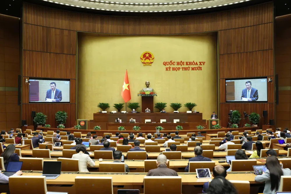 Phiên họp Quốc hội sáng 11-11. Ảnh: QUANG PHÚC