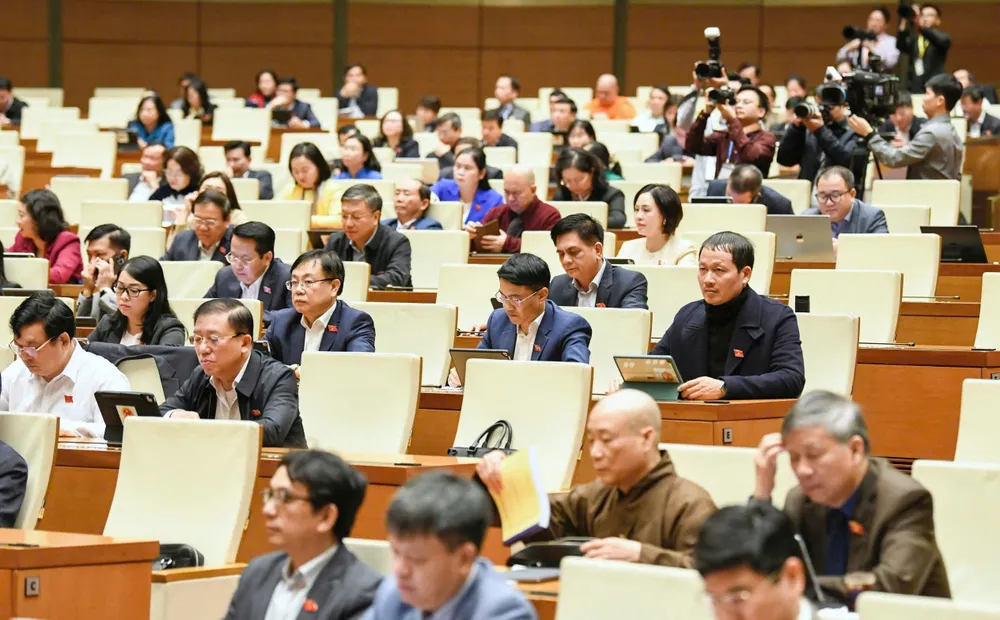 Phiên họp Quốc hội sáng 20-11. Ảnh: VIẾT CHUNG