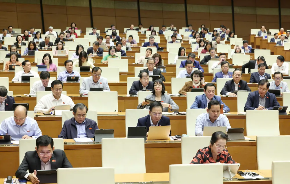 Các đại biểu Quốc hội dự phiên họp sáng 2-12. Ảnh QUANG PHÚC.jpg