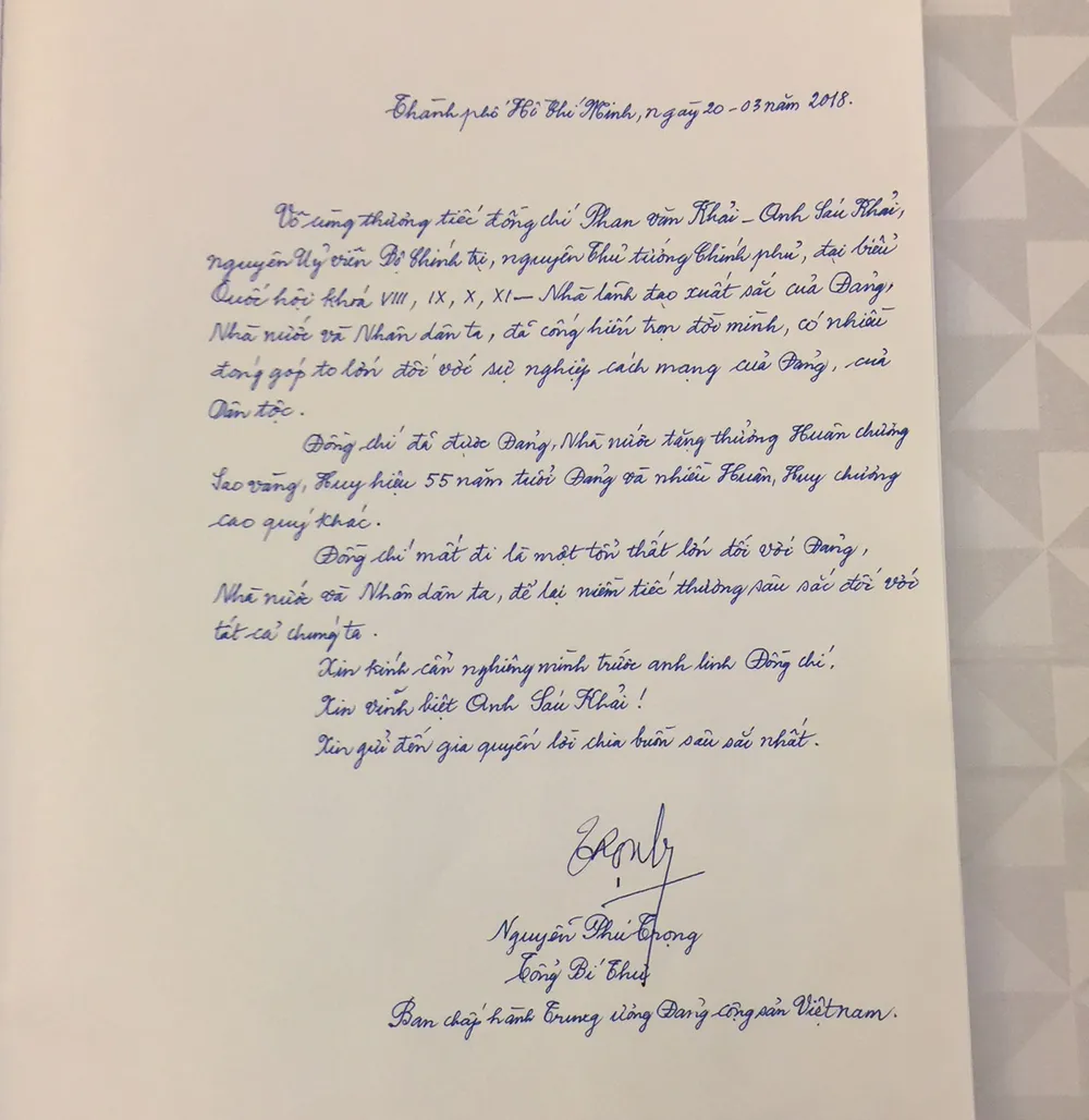 Lễ viếng nguyên Thủ tướng Phan Văn Khải  ​ ảnh 6