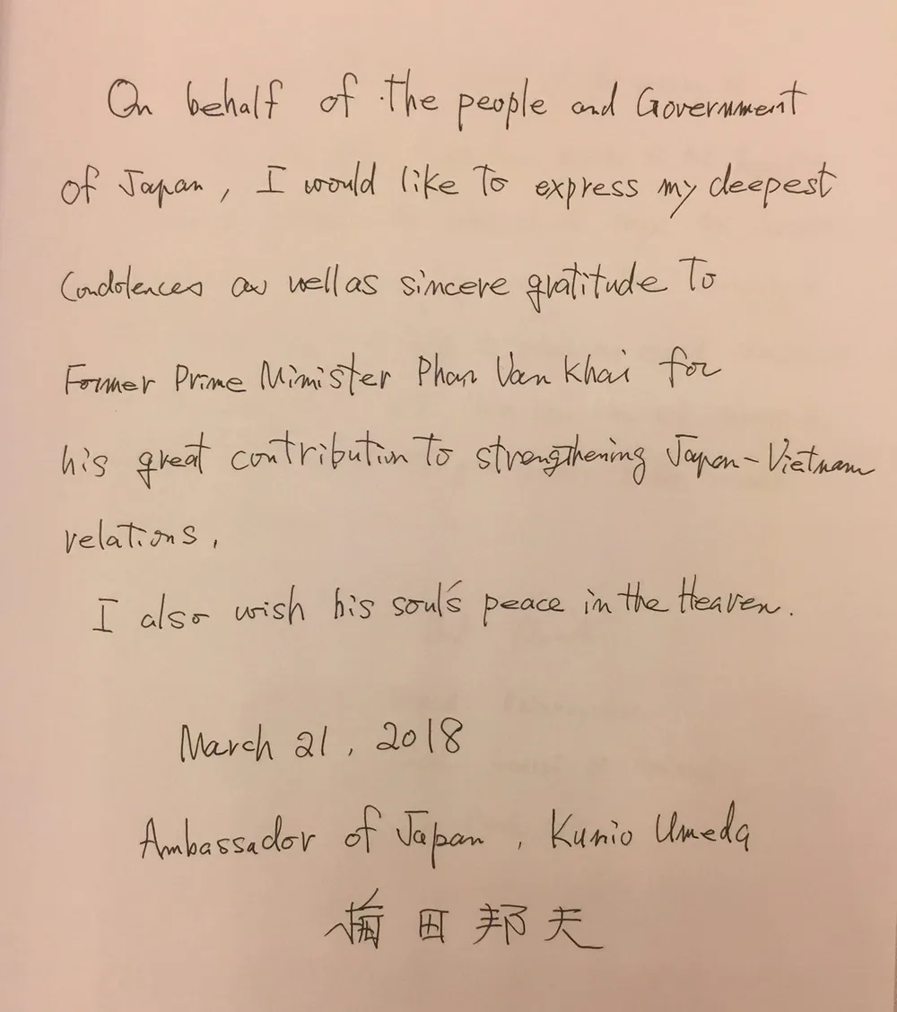 Nhiều đoàn ngoại giao đến viếng nguyên Thủ tướng Phan Văn Khải ảnh 7