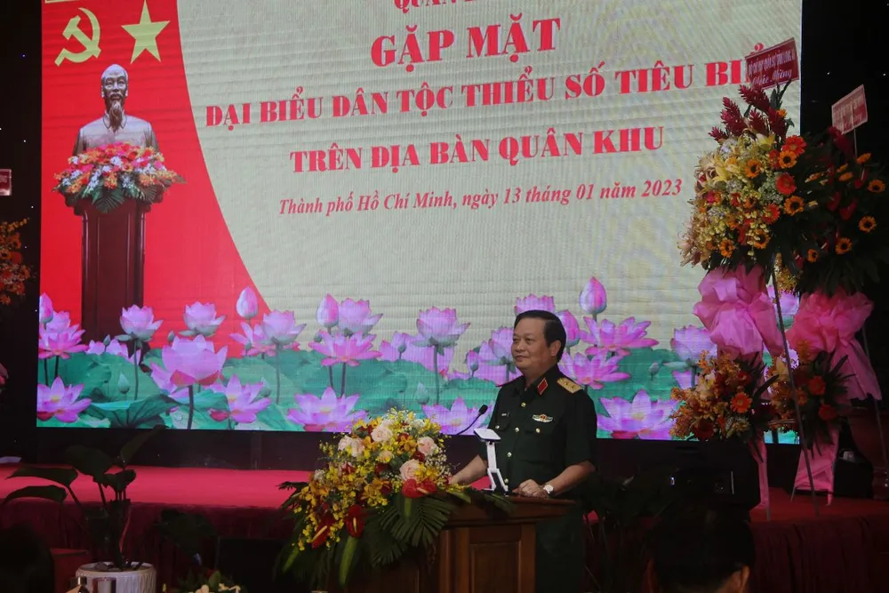 Trung tướng Trần Hoài Trung đồng chủ trì phát biểu tại buổi gặp mặt. Ảnh: TRẦN YÊN Trung tướng Trần Hoài Trung đồng chủ trì phát biểu tại buổi gặp mặt. Ảnh: TRẦN YÊN