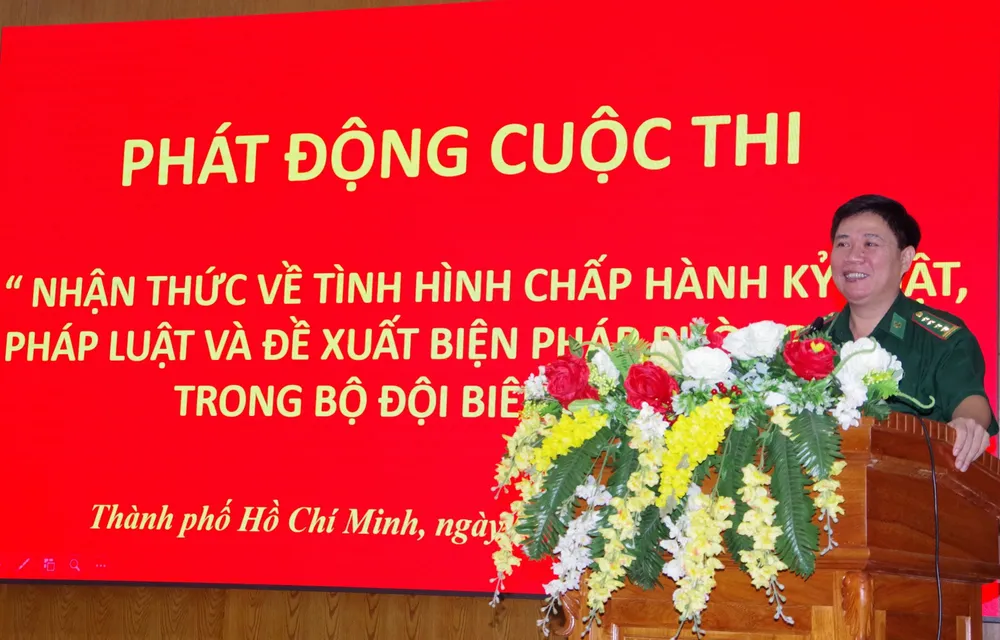 Đại tá Trần Thanh Đức phát biểu chỉ đạo tại lễ phát động cuộc thi. Ảnh: TRẦN YÊN Đại tá Trần Thanh Đức phát biểu chỉ đạo tại lễ phát động cuộc thi. Ảnh: TRẦN YÊN