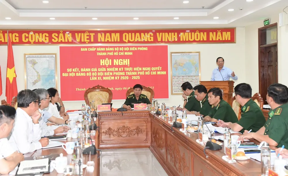 Quang cảnh hội nghị Đảng bộ Bộ đội Biên phòng TPHCM. Ảnh: VIỆT DŨNG