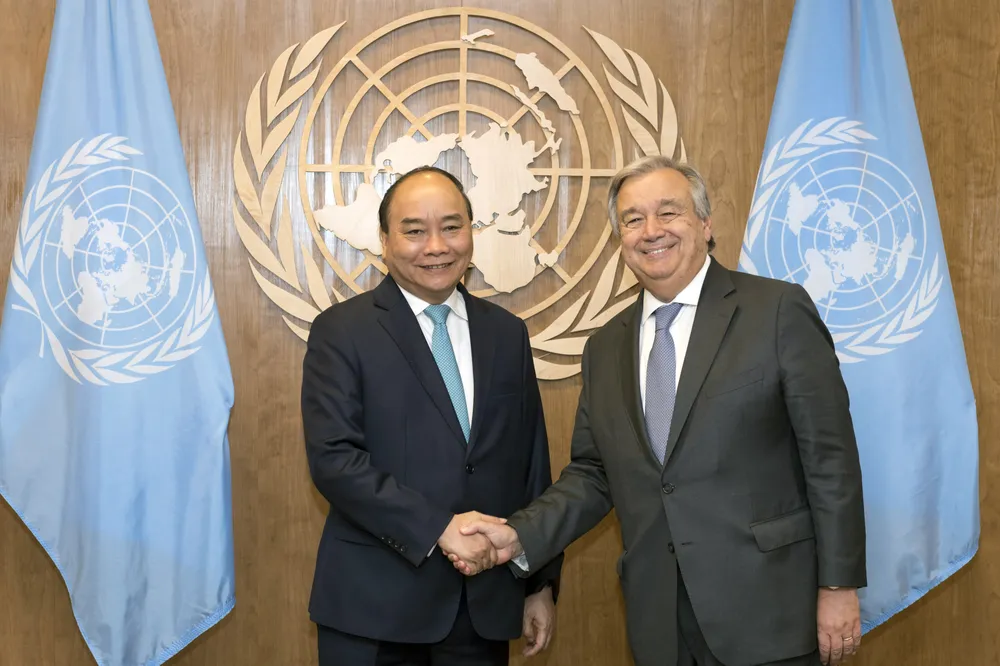 Thủ tướng Nguyễn Xuân Phúc gặp gỡ Chủ tịch Đại hội đồng và Tổng Thư ký Liên hiệp quốc ảnh 1